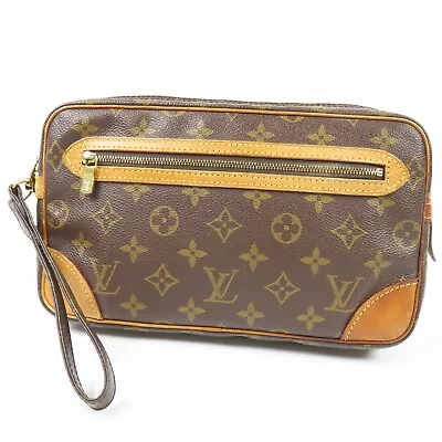 LOUIS VUITTON  Monogram Marly Dragonne Clutch Bag Vintage Business Bag79089 • $348