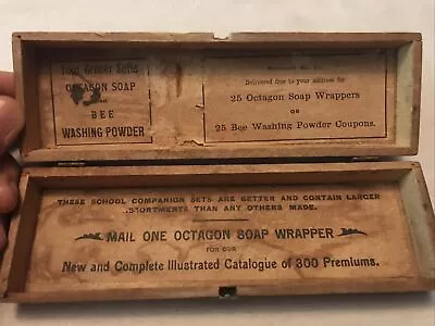 OCTAGON SOAP & BEE WASHING POWDER Vintage Wood Box • $24.95