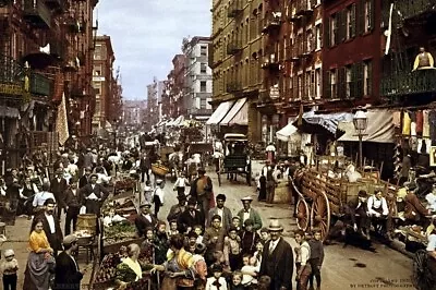 New Photo: Crowds Of People On Mulberry Street In New York City 1900 - 6 Sizes! • $5.99