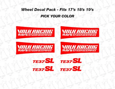 $19.99 • Buy Wheel Rim Decals For TE37 SL Volk Racing Rays Engineering Stickers JDM Wheels 
