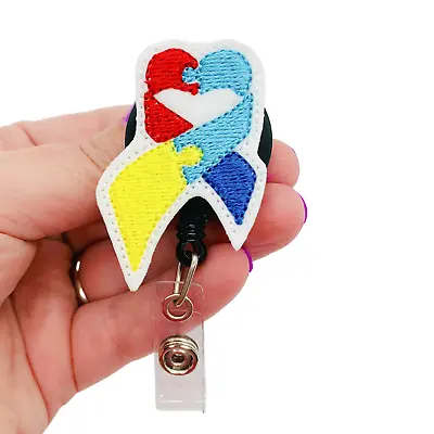 Autism Awareness Retractable Badge Reel Clip Pediatric Nurse ID Holder Gift • $14.99