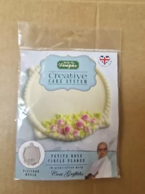 Katy Sue Silicone Cake Decoration Icing Mould Petite Rose Circle Plaque  • £8.99