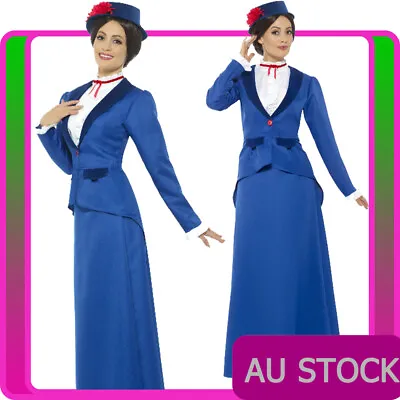 Ladies Victorian Nanny Mary Poppins English Maid Costume Book Week Fancy Dress • $42.47