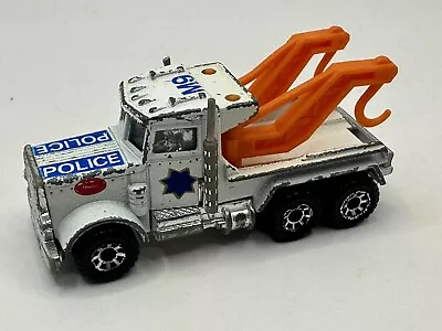 VINTAGE Matchbox Peterbilt Semi 1981 SFPD Police M9 Tow Truck White Diecast • $4.99