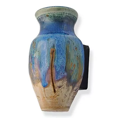 Art Pottery Handmade Blue Vase Refrigerator Magnet Heavy Drip Glaze Signed 4.25  • $17.99
