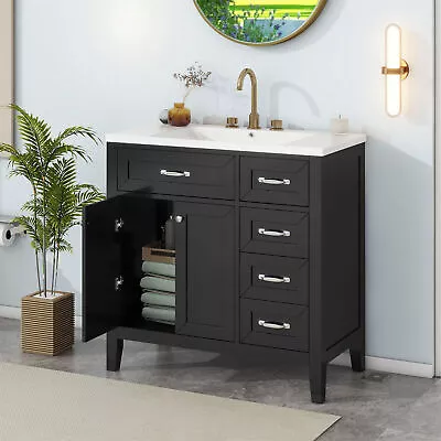 36  Bathroom Vanity With Sink Combo Bathroom Storage Cabinet With Drawers • $149.09