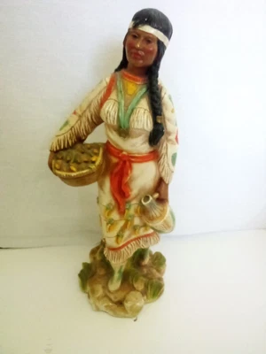 $50 • Buy Vtg Universal Statuary Corp. V. Kendrick Native American Maiden Chalkware Figure