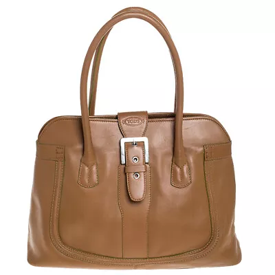 Tod's Tan Leather Buckle Satchel • $157.50