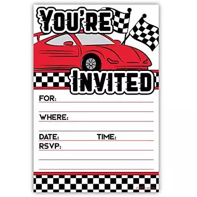 Race Car Invitations 20 Count With Envelopes - Auto Racing Party • $18.86