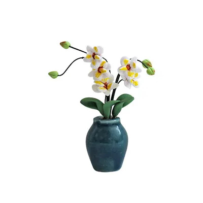 Dollhouse Miniature 1:12 Scale Ceramics Flowerpot Flowers Phalaenopsis Accessory • $12.99