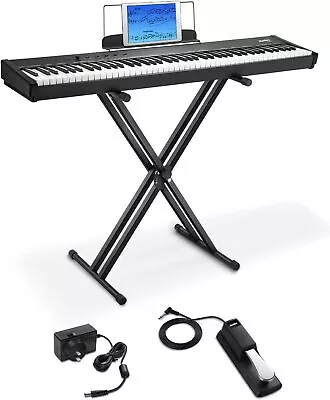 🎹 Moukey 88 Key Electric Piano 88 Keys Keyboard Semi-weighted With Stand Pedal • $237.99