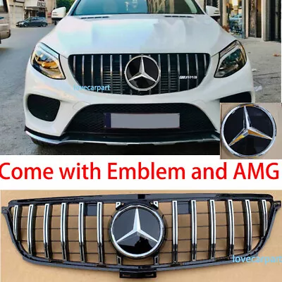 GT R Grille For Mercedes Benz W166 ML350 ML400 Grill 2012-2015 Grille W/Emblem • $115.69