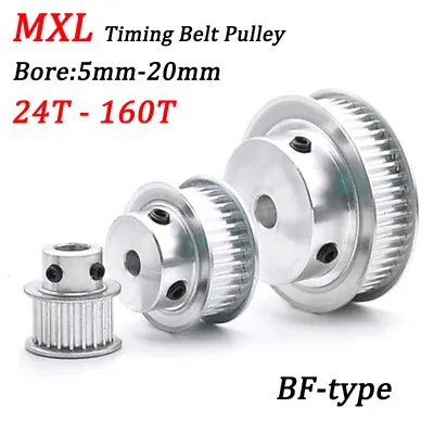 MXL Timing Belt Pulley BF-Type 24T-160T Bore 5-20mm For 6/10mm Wide Timing Belt • $3.23