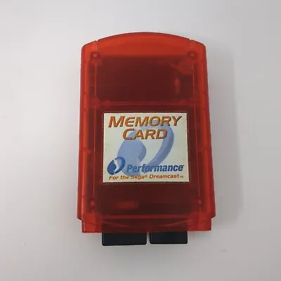 Dreamcast Performance Mega Memory Card - Red - Tested • $13.99