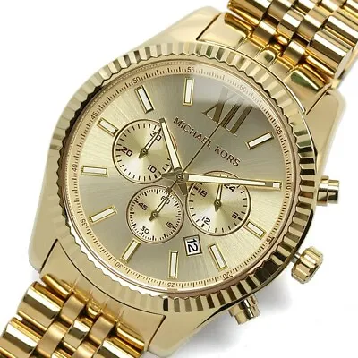 New Michael Kors MK8281 Lexington Gold Stainless Steel Chronograph Men's Watch • $94.99