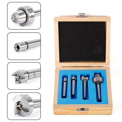 4Pcs /SET MT1 Wood Lathe Live Center+Drive Spur Cup Arbor Metal Silver W /Box US • $23.01