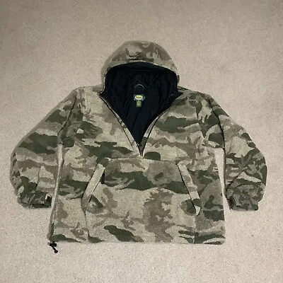 Cabela's Berber Fleece WindStopper Hooded 1/2 Zip Pullover Outfitter Camo XL • $169.99