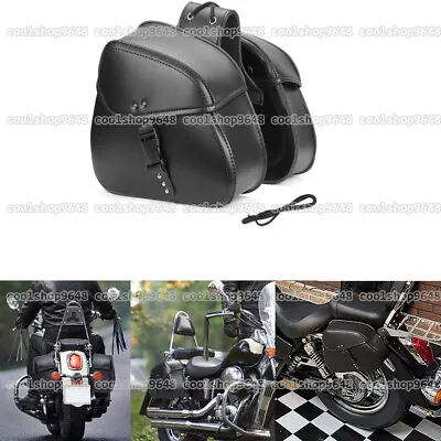 PU Saddle Bags Saddlebag For Yamaha V Star 650 950 1100 1300 XVS Custom Classic • $62.51