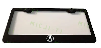 Laser Engraved Etched Acura Logo Stainless Steel License Black Plate Frame • $10.85