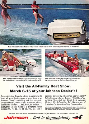 1964 Johnson: Visit The All Family Boat Show Vintage Print Ad • $6.75