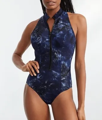 NEW MAGICSUIT Festival Chic Coco One Piece Swimsuit SZ 14 Blue/Black 6015713 • $69.99