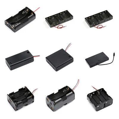 Battery Holder Case Box 1/2/3/4/5/6/8/10 X AA With Switch/Cover/ DC Plug/Wire  • £1.63