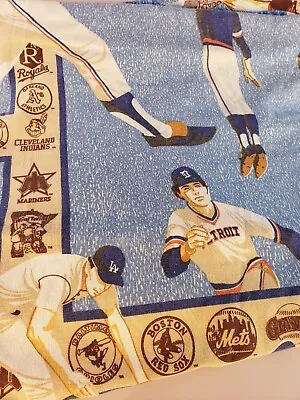 Vintage MLB Baseball Team Logos Twin Bed Spread- Sears Perma Prest *Rare • $19.95
