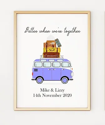 Wedding Gift Anniversary Campervan A4 Print Poster PO499 • £3.99