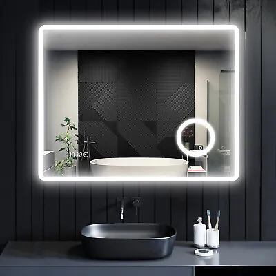 ELEGANT Bathroom Mirror With LED Lights Shaver Socket 3X Magnifying Wall Mounted • £87.99