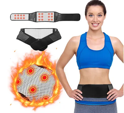 Magnetic Back Support Belt Brace Self Heating Lumbar Lower Waist Pain Relief USA • $9.99