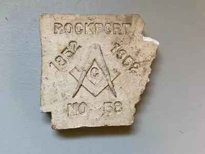 1852-1952 Rockport Arkansas Masonic Lodge 58 100th Anniversary Sculpture Masons • $14.95