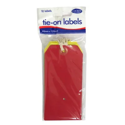 Tie On Luggage / Storage Card Tags With String - Mixed Colours 10 Pack • £3.40