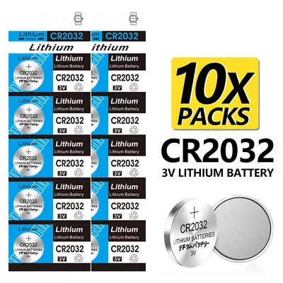 10x New Cr2032 3v Lithium Cell Battery 5004lc 2032 Br2032 Button Batteries Oz • $4.99