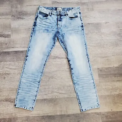 Smoke Rise Men's Jeans Size 36x30 Denim Acid Wash Skinny 82930 Blue Washed • $24.99