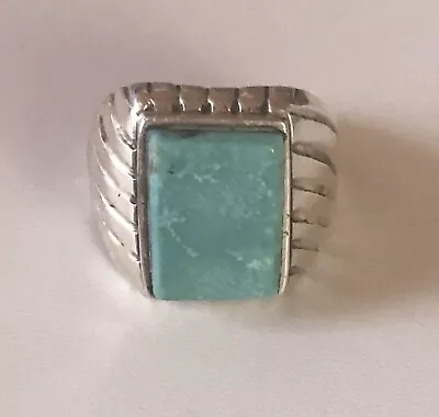 Vintage Turquoise Sterling Silver Ring Sz. 7 • $95