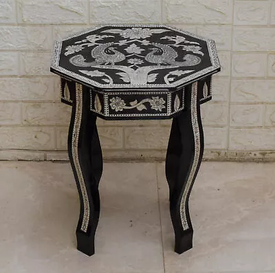 Handmade Octagonal 16  Wide Side Coffee Table Persian Mother Of Pearl Inlay • $220