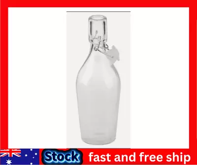 1000ml Clip Top Water Bottle 1 Litre Round Glass Bottle Flip Top Glass Bottles. • $2.42