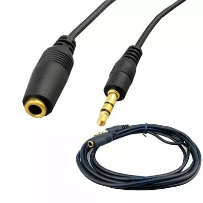 3m 3.5mm Jack Extension Cable Cord Stereo Plug To Socket AUX Headphone GOLD New • £2.99