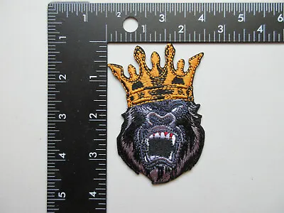 $7.99 • Buy King Kong Gorilla Ape Wearing A Crown Iron On Patch 
