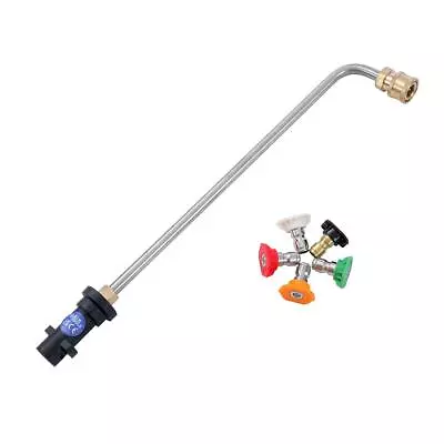 A.T Pressure Washer Angled Lance For Karcher With 5 Nozzle Tips 90 Degree • £12.58