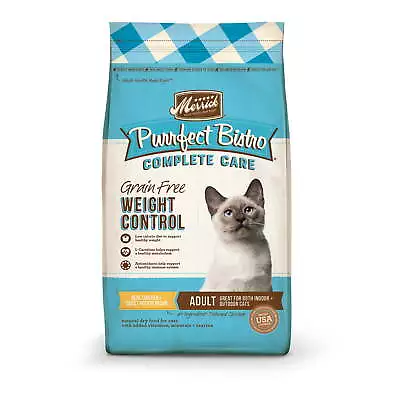 Merrick Purrfect Bistro Grain Free Cat Food Weight Control Dry Cat Food 7 Lb Bag • $28.48