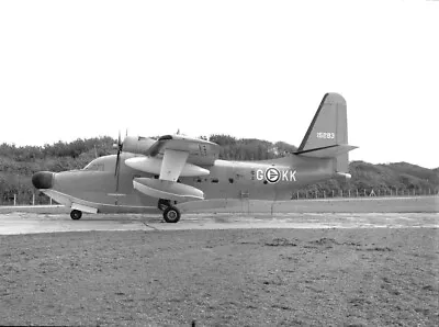 333 Sqn RNorgeAF HU-16B Albatross 15283 At St Mawgan - Original Large B&W Neg • £2.99