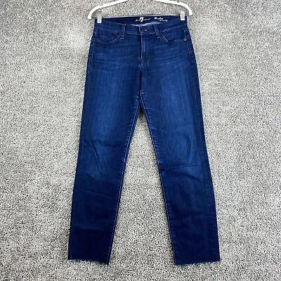 7 For All Mankind The Slim Cigarette Jeans Womens Size 27 Blue Mid Rise 5-Pocket • $17.99