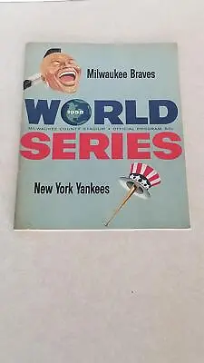 1958 Milwaukee Braves/New York Yankees World Series Program Unscored Shelf R1 • $64.88