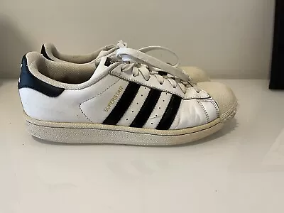 Adidas Superstar White Trainers Shoes Men’s Size 9 • $9.95