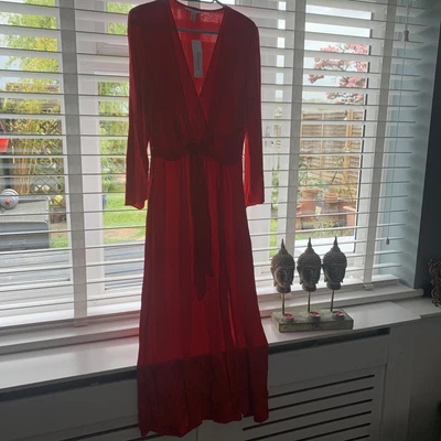 £10 • Buy Bnwt Topshop Red Satin Snakeskin Kimono Style  Midi Dress Size 10 Petite
