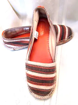 **AS-IS** STUDIO PAOLO FLAT LOAFERS MULTICOLOR CANVAS Slip-on HEMP-ROPE TRIM 8.5 • $4.99