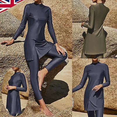 UK Women Islamic Muslim Swim Costume Modest Full Cover Swimwear Swimming Burkini • £7.99