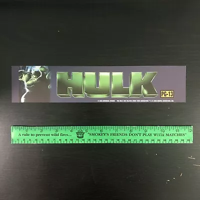 Marvel’s THE HULK (2003) Movie Theater Mylar Poster 2.5x11.5 DS OG Eric Bana • $49.99