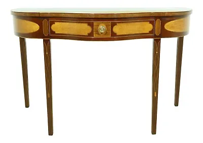 L32465EC: KINDEL Winterthur Collection Highly Inlaid Mahogany Console Table • $3495